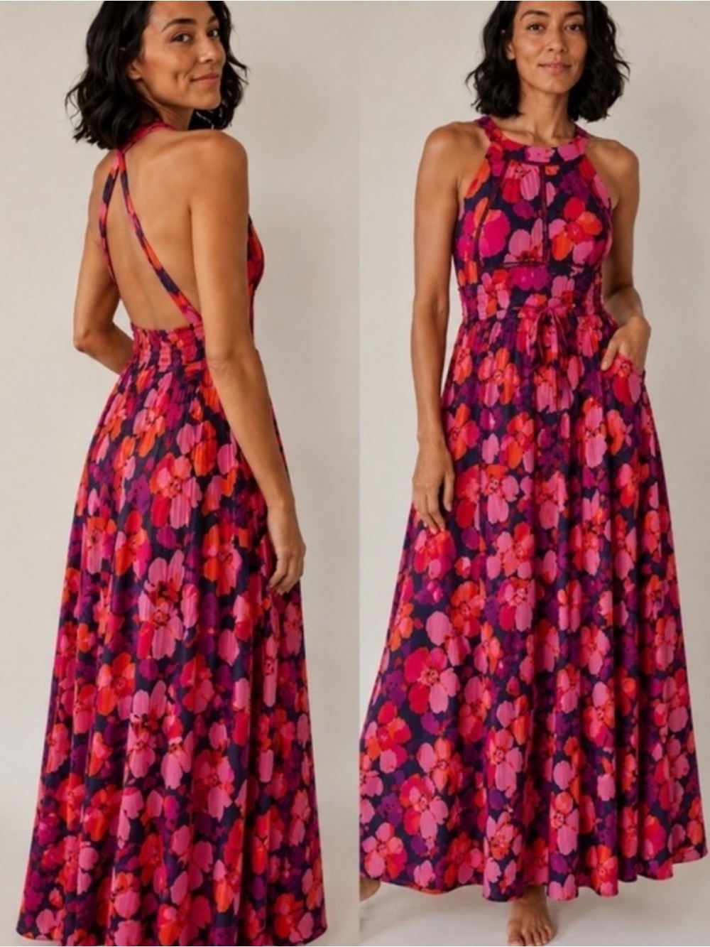 Abel The Label Charlotte Floral Maxi Dress Size Medium